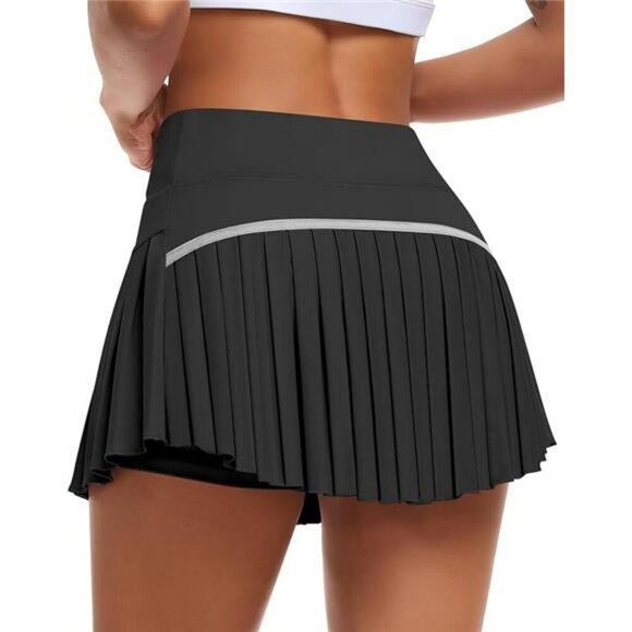 High Waisted Pleated Tennis Skirt with Shorts Workout Golf Skort with Pockets - Picture 6 of 6